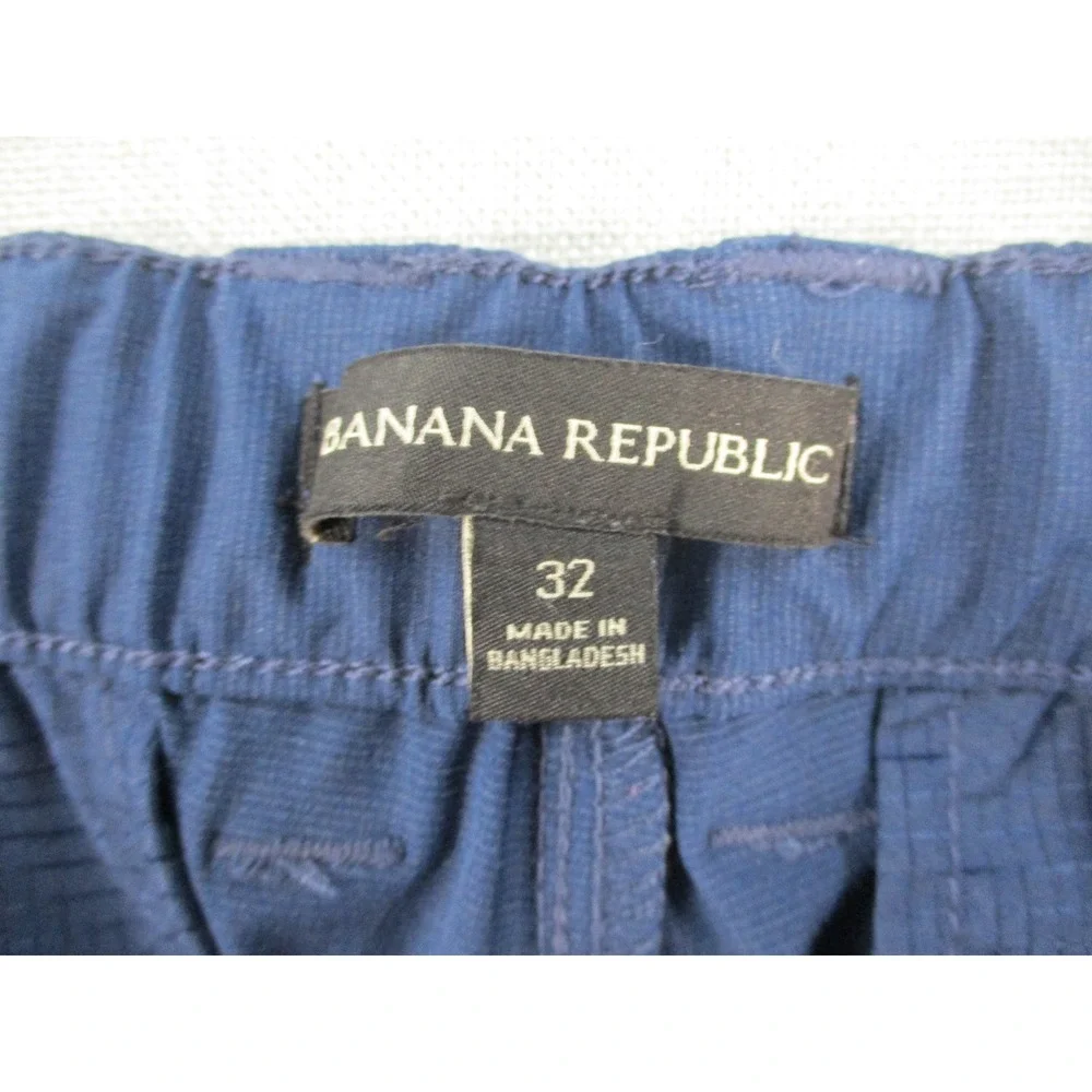 Banana‎ Republic Navy Blue Flat Front Cotton Blend Stretch Casual Shorts Size 32